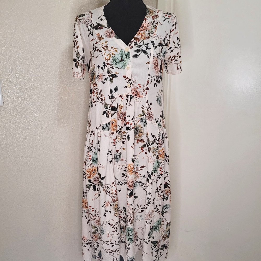 LACAUSA Floral Midi Dress Size XS